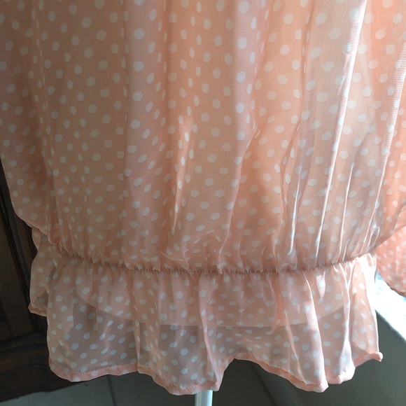 Pink polka-dot blouse| size M | New York & Company - Picture 3 of 6